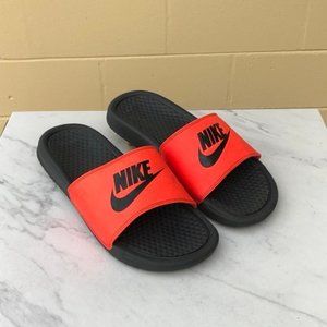 Nike Benassi Red Black Slides Sandals Men's